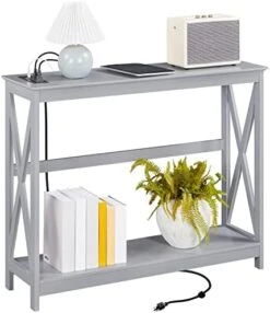 Yaheetech Console Table For Entryway, 2 Tier Entryway Table Bookshelf Accent Table W/Storage Shelf Living Room Entry Hall Foyer Table Furniture, Black,X-Design -Best Furniture Store 41W84cMJJNL. AC