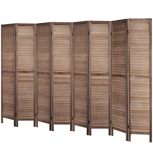 Room Divider 5.6 FT Tall Room Dividers And Folding Privacy Screens Wood Room Divider Wall Folding Screen, Room Divider Screen, 16" Wide Panel Brown, 8 Panel 5 Room Divider 5.6 FT Tall Room Dividers And Folding Privacy Screens Wood Room Divider Wall Folding Screen, Room Divider Screen, 16" Wide Panel Brown, 8 Panel - Image 5
