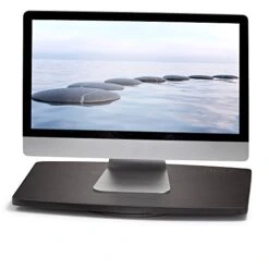 Prosumer's Choice Natural Bamboo TV Swivel Stand For LED/LCD TV, Monitors, Stereos, 21 Inch Base Surface | Steel Ball Bearings | 360˚ Rotation – Black -Best Furniture Store 41WJs2KChZL