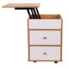 GENERIC Creative Craft Art Drawing Desk Storage Cabinet Bedroom Bedside Removable Locker Lifting Table Nightstand Common Night Stand End Table Home Office Living Room Study (Yellow Pear Wood, One Size)