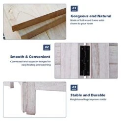 6 Panel Wood Room Divider, 5.6 Ft Tall Oriental Folding Freestanding Partition Privicy Room Dividers Screen For Home, Office, Restaurant, Bedroom (White) -Best Furniture Store 41WZocTx7EL