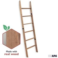 Blanket Ladder For The Living-Room - Rustic Decorative Quilt Ladder With Folding Construction For Easy Storage, Brown Weathered Wood -Best Furniture Store 41Wr4CNKGML