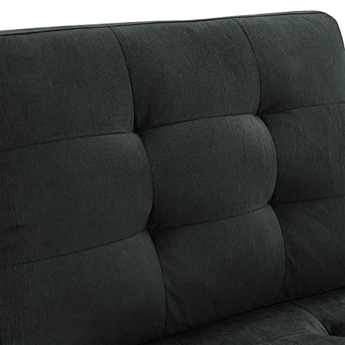 Melpomene Velvet Armless Single Chair For Modular Sectional Accent Armless Chair With Storage Space, Black (26.5“x31.25”x36.5“) (Black, Single Chair) 3 Melpomene Velvet Armless Single Chair For Modular Sectional Accent Armless Chair With Storage Space, Black (26.5“x31.25”x36.5“) (Black, Single Chair) - Image 3