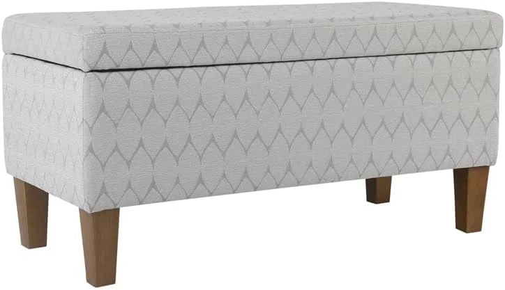 HomePop Large Upholstered Rectangular Storage Ottoman Bench With Hinged Lid, Slate Damask 10 HomePop Large Upholstered Rectangular Storage Ottoman Bench With Hinged Lid, Slate Damask - Image 10