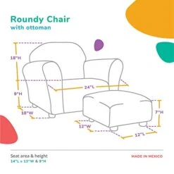 KEET Roundy Child Size Chair With Microsuede Ottoman, Brown, Ages 2-5 Years -Best Furniture Store 41XQ0NsWpcL
