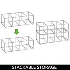 MDesign Stackable, Metal Geometric Free-Standing Water Bottle And Wine Rack Storage Organizer For Kitchen Countertops, Pantry, Fridge - Holds 8 Bottles - 2 Pack - Chrome 12 MDesign Stackable, Metal Geometric Free-Standing Water Bottle And Wine Rack Storage Organizer For Kitchen Countertops, Pantry, Fridge - Holds 8 Bottles - 2 Pack - Chrome -Best Furniture Store 41XSDaGULeL