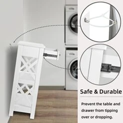 ZENODDLY Narrow Console Table With Drawers, Entryway Table With Storage, Entry Table Console Tables For Entryway Hallway Hall Living Room, 3 Tiers Classic X Design White Accent Table Sofa Tables -Best Furniture Store 41XVqPF5AiL