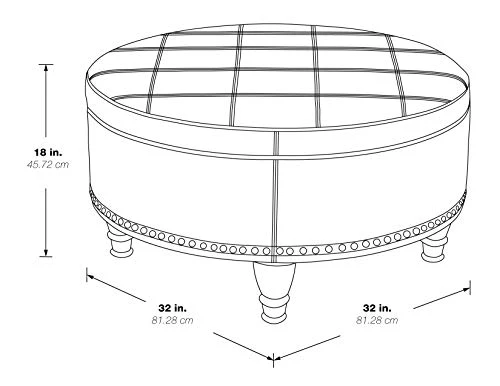 OSP Home Furnishings Augusta Round Storage Ottoman With Decorative Nailheads And Flip Over Lid With Serving Tray Surface, Espresso Faux Leather 2 OSP Home Furnishings Augusta Round Storage Ottoman With Decorative Nailheads And Flip Over Lid With Serving Tray Surface, Espresso Faux Leather - Image 2
