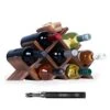 Rustic State Alella Countertop Wine Rack With Cork Opener - 8 Bottle Holder Cork Storage - Butterfly Sleek Design Freestanding Wood Tabletop Wine Display - Home Bar Décor - Walnut