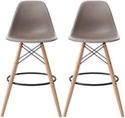 2xhome - Set Of Two (2) -Black- 25" Seat Height Molded Plastic Modern Counter Stools With Backs And Armless Natural Legs Wood Eiffel Legs Dowel-Leg 28 2xhome - Set Of Two (2) -Black- 25" Seat Height Molded Plastic Modern Counter Stools With Backs And Armless Natural Legs Wood Eiffel Legs Dowel-Leg -Best Furniture Store 41YQIBf1CKL. AC
