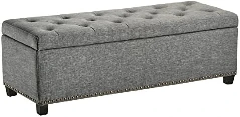 FIRST HILL FHW Thomas Rectangular Storage Ottoman Bench, Large, Stone Grey 10 FIRST HILL FHW Thomas Rectangular Storage Ottoman Bench, Large, Stone Grey - Image 10