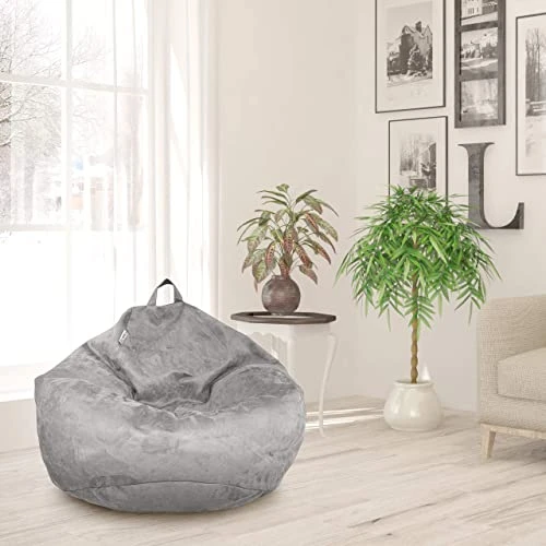 Delmach Bean Bag Chair Cover (No Filler) | Bird's Nest Shape | Adult Size | Microsuede | Stuffed Animal Storage For Kids Or Memory Foam| Double Stitched | Durable Zipper | Soft Premium 5 Delmach Bean Bag Chair Cover (No Filler) | Bird's Nest Shape | Adult Size | Microsuede | Stuffed Animal Storage For Kids Or Memory Foam| Double Stitched | Durable Zipper | Soft Premium - Image 5