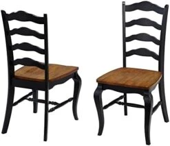 Home Styles French Countryside Oak And Black Pair Of Dining Chairs With Distressed Oak Contoured Seat, Rubbed Black Finish, And French Leg Design -Best Furniture Store 41YYvNcQ uL. AC