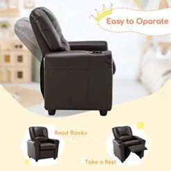 JC Home 70217-2023 Kids Recliner, Choccy -Best Furniture Store 41YZ8igJkYL