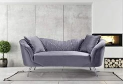 Container Furniture Direct Koger Mid Century Modern Living Room Velvet Chesterfield, Sofa And Loveseat, Fossil Grey -Best Furniture Store 41Ya4XB98L. AC