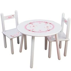 Personalized Tea Party Childrens White Table And Chair Set