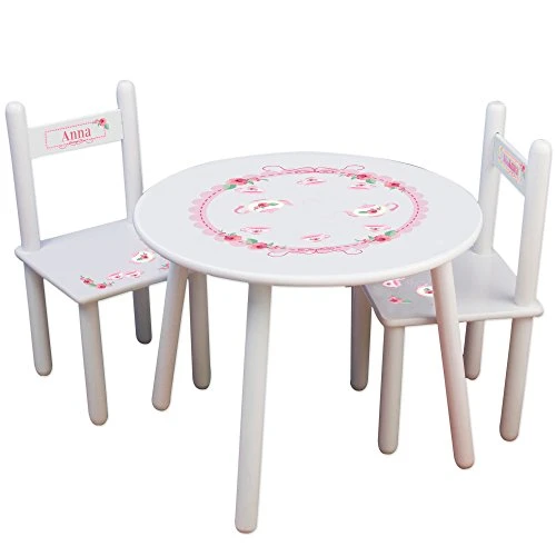 Personalized Tea Party Childrens White Table And Chair Set 1 Personalized Tea Party Childrens White Table And Chair Set