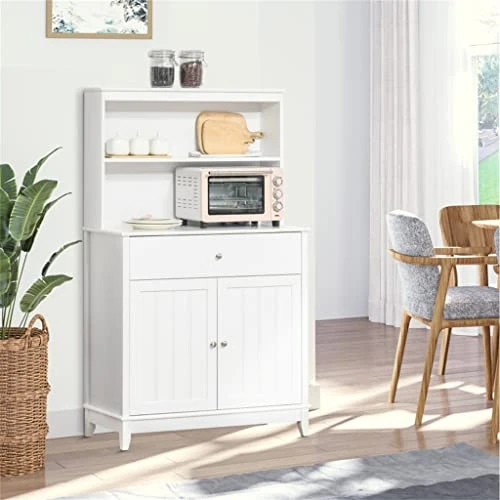58" Kitchen Buffet, Dining Room With Drawers And Storage Cabinets, White 2 58" Kitchen Buffet, Dining Room With Drawers And Storage Cabinets, White - Image 2