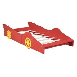 NCKMYB Twin Size Race Car Bed Kid Platform Bed Wooden Floor Bed Car Shaped Toddler Bed Frame For Boy Girl Junior,Red 16 NCKMYB Twin Size Race Car Bed Kid Platform Bed Wooden Floor Bed Car Shaped Toddler Bed Frame For Boy Girl Junior,Red -Best Furniture Store 41YmHsMbLmL