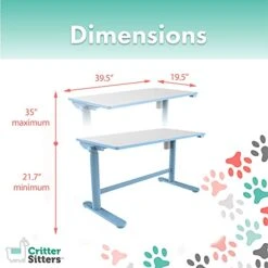 CRITTER SITTERS 20-in. Electric Blue Stand Or Sit Desk For Children With Adjustable Height,Blue, White,CSDESK-BLU 8 CRITTER SITTERS 20-in. Electric Blue Stand Or Sit Desk For Children With Adjustable Height,Blue, White,CSDESK-BLU -Best Furniture Store 41YnRFpaDPL