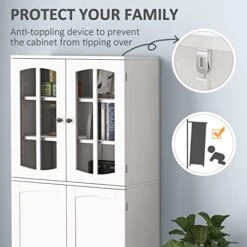 TOLEAD 64" Pantry Cabinets With Doors And Shelves, Freestanding Tall Kitchen Pantry Storage Cabinet, Modern Food Pantry Cabinet Cupboard For Kitchen, Living Room, Dining Room, White -Best Furniture Store 41YpzH4SLWL