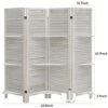 4 Panel Room Divider With Shelves 5.6ft.Tall Folding Privacy Screen Panels, Room Divider Wall, Divider For Room Separation, Room Divider Shelves,Place Small Items, Effectively Block Sight(White)