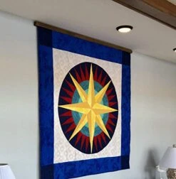 Quilt Hanger Up To 72" Compression Clamp | Wall Mounted Hanging Rack For Blankets, Rugs & Quilts | Premium Solid Oak Wood Stain | Custom Made