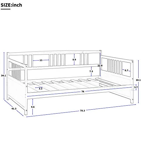 DNYN Twin Size Daybed For Kids Bedroom,Solid Pinewood Bedframe W/Safety Guardrails & Strong Wood Slats Support,Home Furniture For Living Room,Space Saving Design & No Box Spring Needed, Espresso 1 DNYN Twin Size Daybed For Kids Bedroom,Solid Pinewood Bedframe W/Safety Guardrails & Strong Wood Slats Support,Home Furniture For Living Room,Space Saving Design & No Box Spring Needed, Espresso