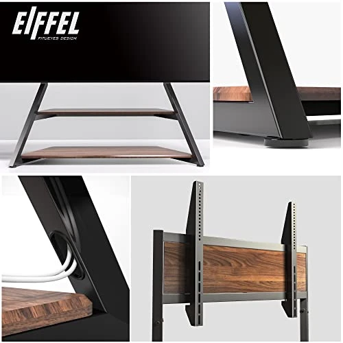 FITUEYES Design Corner Floor TV Stand For 75-100 Inch TV LCD LED Flat Curved TVs Heavy Duty TV Mount With Large Storage Wood Shelf Modern Entertainment Center, Up To 187 Lbs, Eiffel Series 3 FITUEYES Design Corner Floor TV Stand For 75-100 Inch TV LCD LED Flat Curved TVs Heavy Duty TV Mount With Large Storage Wood Shelf Modern Entertainment Center, Up To 187 Lbs, Eiffel Series - Image 3