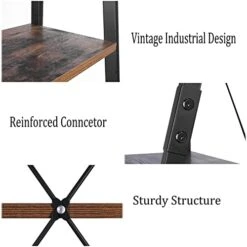 SOMY Industrial 5 Tier Ladder Shelf, Vintage Storage Bookshelf With Metal Frame Multifunction Plants Flower Stands Display Rack For Garden, Hallway, Office, Living Room Rustic Brown 11 SOMY Industrial 5 Tier Ladder Shelf, Vintage Storage Bookshelf With Metal Frame Multifunction Plants Flower Stands Display Rack For Garden, Hallway, Office, Living Room Rustic Brown -Best Furniture Store 41ZA2BEqucL