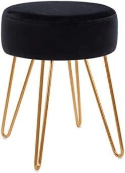 Duhome Velvet Ottoman, Makeup Vanity Stool, Contemporary Stool, Mongolian Round Metal Stool, Vanity Stool, Furry Ottoman Stool, Modern Accent Stools, Pink -Best Furniture Store 41ZB6NFJf8L. AC