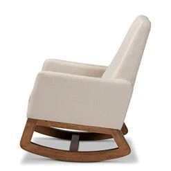 Baxton Studio Yashiya Mid Century Retro Modern Fabric Upholstered Rocking Chair, Light Beige 6 Baxton Studio Yashiya Mid Century Retro Modern Fabric Upholstered Rocking Chair, Light Beige -Best Furniture Store 41ZC9kH6gHL