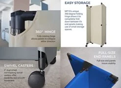 Versare MP10H Portable Folding Economical Partition | 5 Panels | Adjustable Widths | Freestanding Room Divider On Wheels | Beige 10' Wide X 6'10'' Tall 8 Versare MP10H Portable Folding Economical Partition | 5 Panels | Adjustable Widths | Freestanding Room Divider On Wheels | Beige 10' Wide X 6'10'' Tall -Best Furniture Store 41ZD9UI8pQL