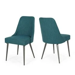 Christopher Knight Home Dawn Modern Fabric Dining Chairs (Set Of 2), Teal