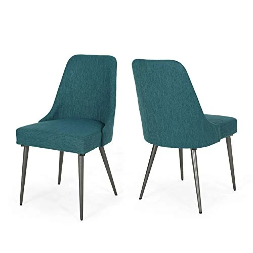 Christopher Knight Home Dawn Modern Fabric Dining Chairs (Set Of 2), Teal 1 Christopher Knight Home Dawn Modern Fabric Dining Chairs (Set Of 2), Teal