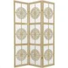 Oriental Furniture 6 Ft. Tall Long Life Shoji Screen - 3 Panel - Natural