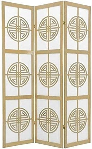 Oriental Furniture 6 Ft. Tall Long Life Shoji Screen - 3 Panel - Natural 5 Oriental Furniture 6 Ft. Tall Long Life Shoji Screen - 3 Panel - Natural - Image 5