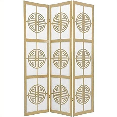 Oriental Furniture 6 Ft. Tall Long Life Shoji Screen - 3 Panel - Natural 1 Oriental Furniture 6 Ft. Tall Long Life Shoji Screen - 3 Panel - Natural