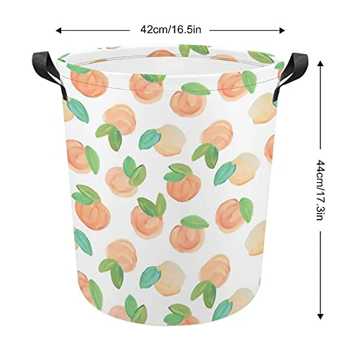 Peach Laundry Storage Basket Waterproof Foldable Laundry Hamper With Handles For Baby Nursery College Dorms Kids Bedroom 2 Peach Laundry Storage Basket Waterproof Foldable Laundry Hamper With Handles For Baby Nursery College Dorms Kids Bedroom - Image 2