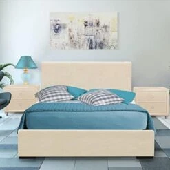 Hindes Upholstered Platform Bed, Pink, Full With 1 Nightstand -Best Furniture Store 41ZJ0iNr7rL. AC