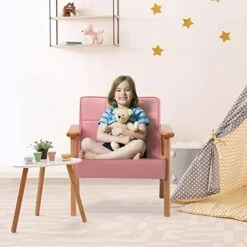 DOEWORKS Armrest Double Seat Toddler Couch, Upholstered Kids Sofa Chair With Solid Wooden Frame, Bedroom, Preschool, Living Room, Pink -Best Furniture Store 41Zt0aWTWTL. AC