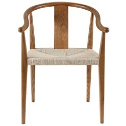 Amazon Brand – Stone & Beam Wishbone Dining Chair With Arms, 21.9"W, Ash Wood, Natural Finish