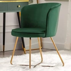 Duhome Accent Chair Vanity Chair Home OfficeMid-Century Modern Upholstered Leisure Club Dining Chairs Velvet Cushion For Living Room Bedroom Reception Area Dark Green 1pcs -Best Furniture Store 41aE0QmPnhL. AC