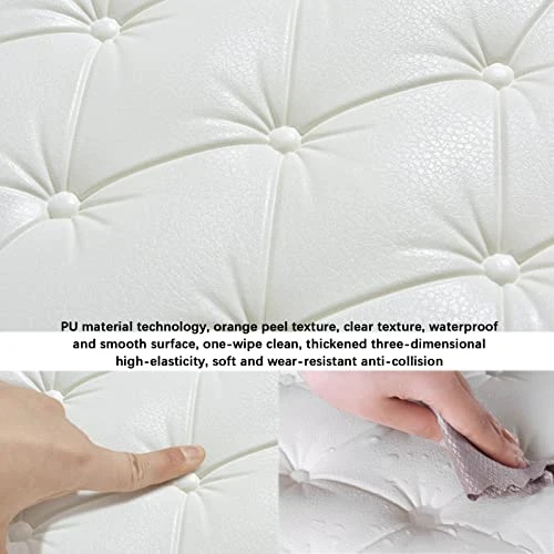 LXBAMKEA Kid's Anti-Collision Wall Stickers, Self-Adhesive Soft Bag 3D Wall Panels, Nursery Playroom Children's Bedroom 3D Wall Cushion, Background Waterproof Wall Pad (Color : Off White, Size : 10P 3 LXBAMKEA Kid's Anti-Collision Wall Stickers, Self-Adhesive Soft Bag 3D Wall Panels, Nursery Playroom Children's Bedroom 3D Wall Cushion, Background Waterproof Wall Pad (Color : Off White, Size : 10P - Image 3
