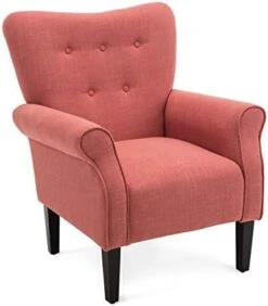 BELLEZE Modern Accent Chair Armchair For Living Room Or Bedroom With Wooden Legs, High Back Rest, Padded Armrest, And Comfortable Cushioned Seat - Allston (Pink) -Best Furniture Store 41aOdycWGKL. AC