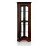 Furniture Of America Lennie Glass Door Corner Curio Cabinet In Walnut