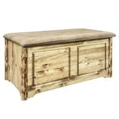 Glacier Country Collection Small Blanket Storage Chest, Stained And Lacquered