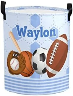 Personalized Laundry Basket Hamper,Ball Sport 11,Collapsible Storage Baskets With Handles For Kids Room,Clothes, Nursery Decor -Best Furniture Store 41alnXUxIlL. AC