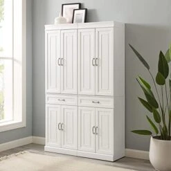 HomeStock African Artifacts 2Pc Pantry Set White - 2 Pantries