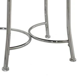 Furniture Glam Backless Diamond Band Vanity Stool, Chrome 9 Furniture Glam Backless Diamond Band Vanity Stool, Chrome -Best Furniture Store 41anCxadU8L